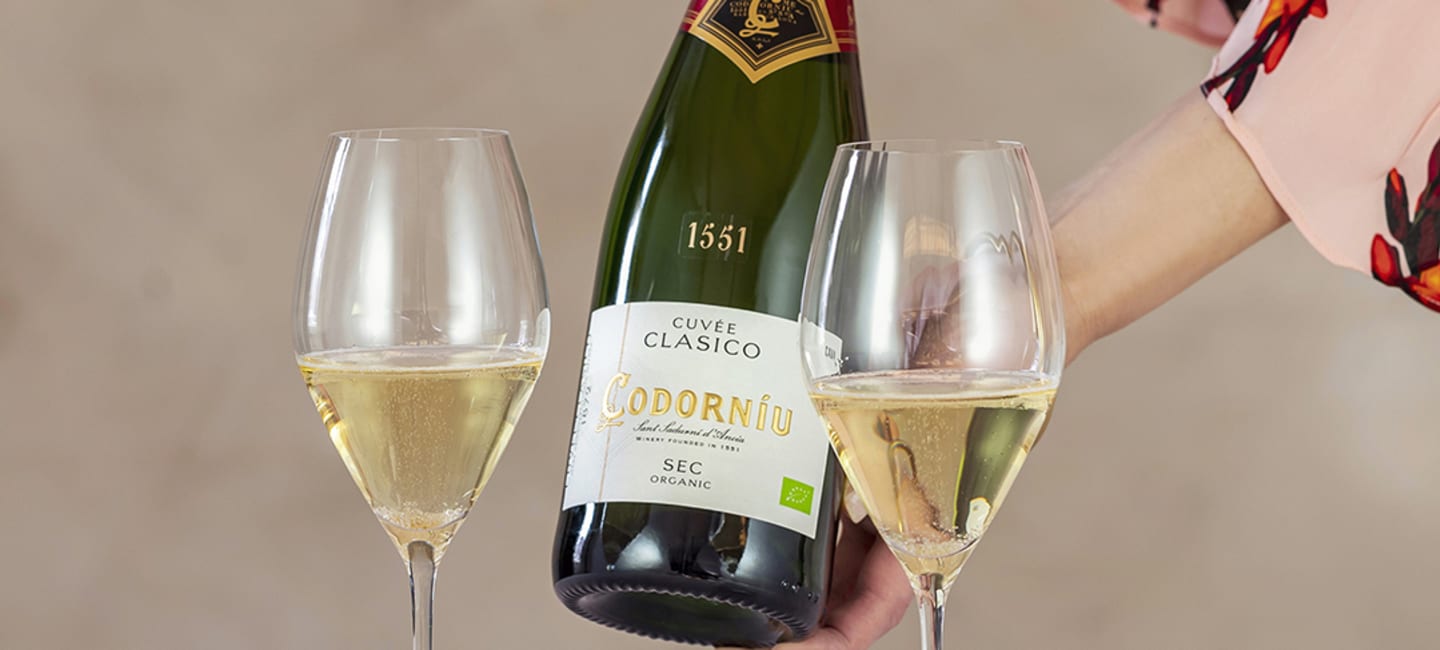 Codorniu clasico sec ja kuohuviinilasit