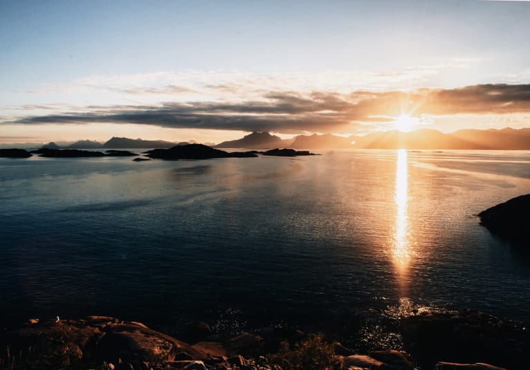 Sunset over Nordic islands