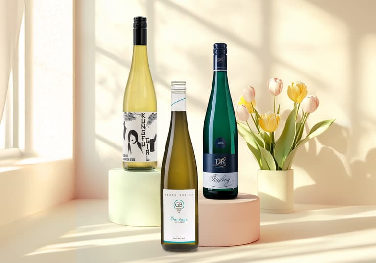 Tre flaskor riesling till Internationella Rieslingdagen.