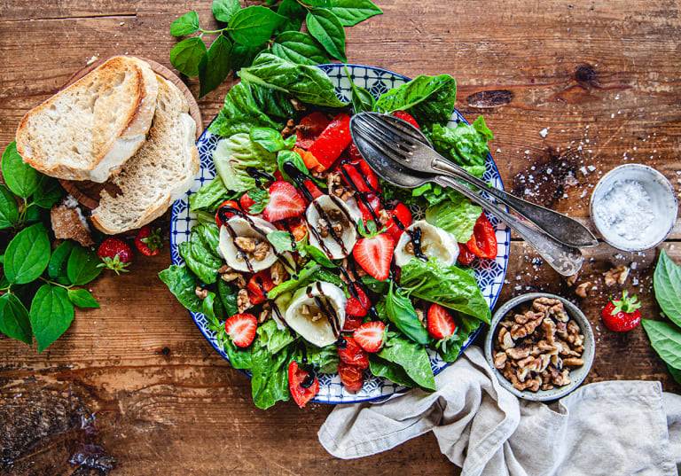 Chèvresallad med ugnsrostade grönsaker 