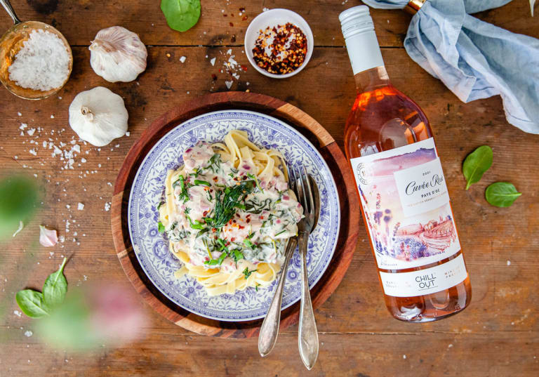 Laxpasta med rosé från Chill Out.