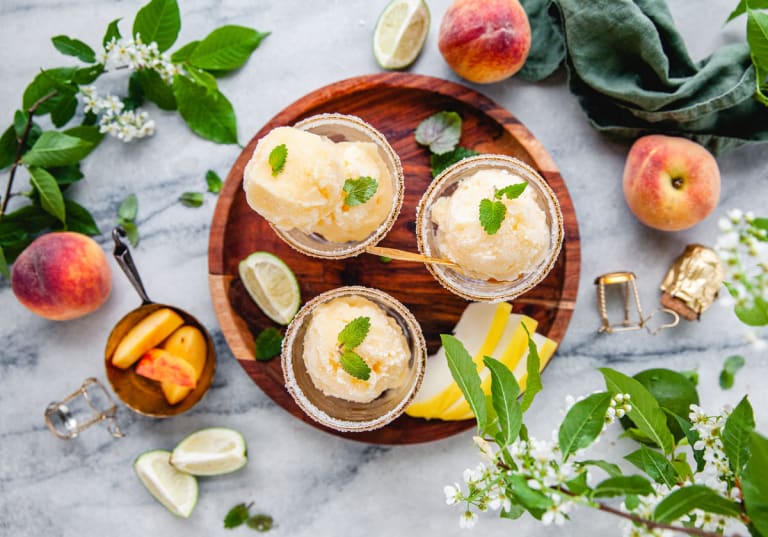 Sorbet av melon och nektarin.