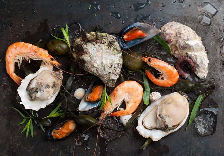 Räkor, musslor och ostron som alla smakar umami