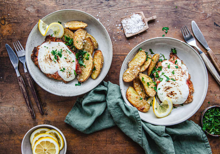 Milanesa à la Napolitana - argentinsk fläskschnitzel.