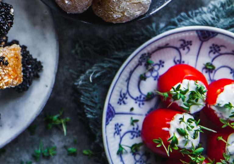 Tomater fyllda med chèvre
