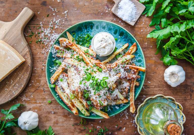 Tryffelpommes med parmesan.