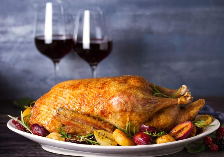 Rött vin till anka.