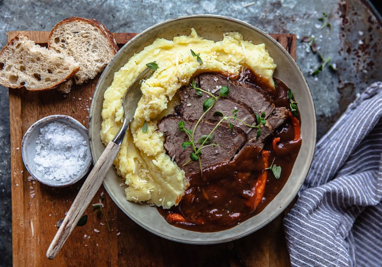 Bräserad stek med tryffelpotatismos