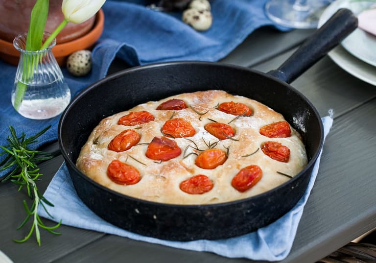 Focaccia i stekpanna