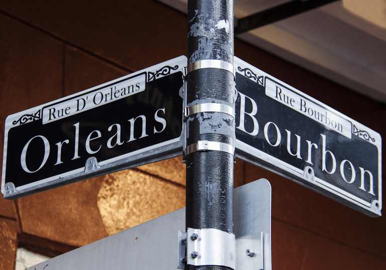 Gatuskylt i New Orleans