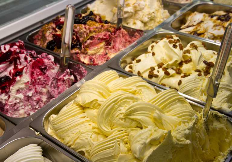 Gelato, glass på italienska