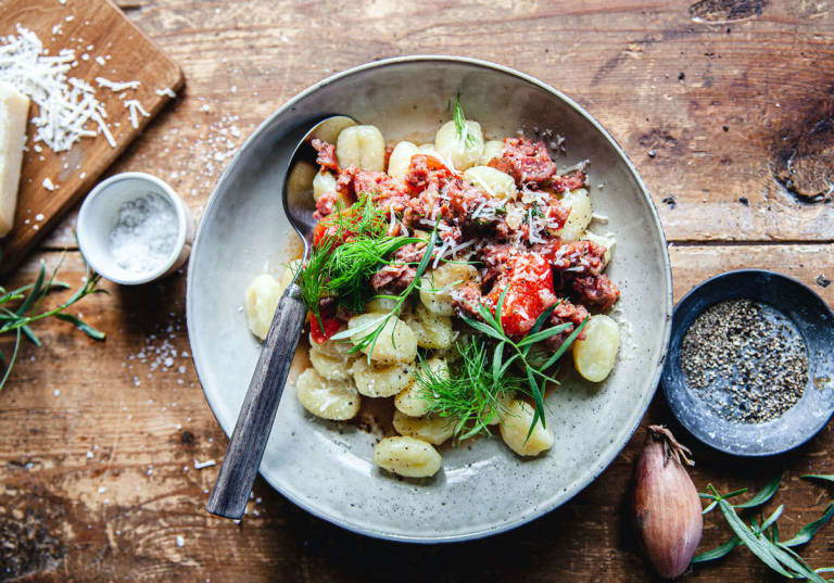 Gnocchi med salsiccia