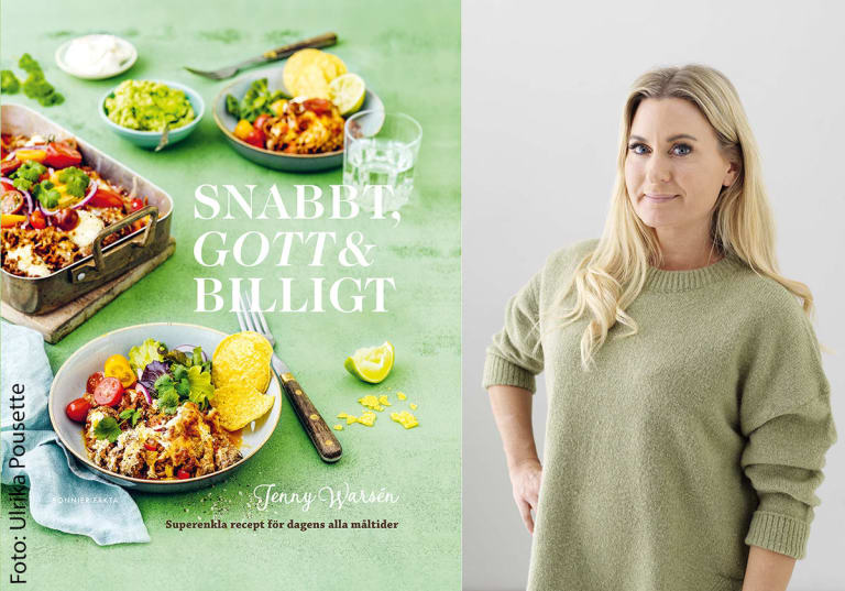 Jenny Warsén med boken Snabbt, gott och billigt