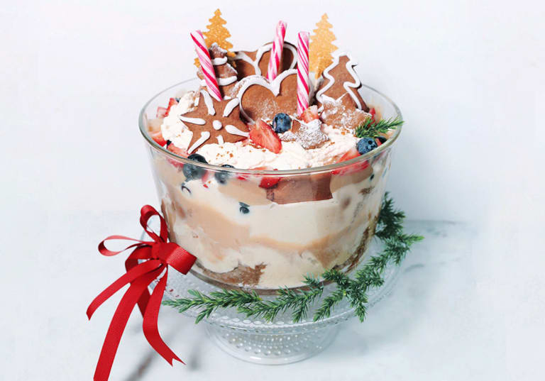 Jultrifle med pepparkakor