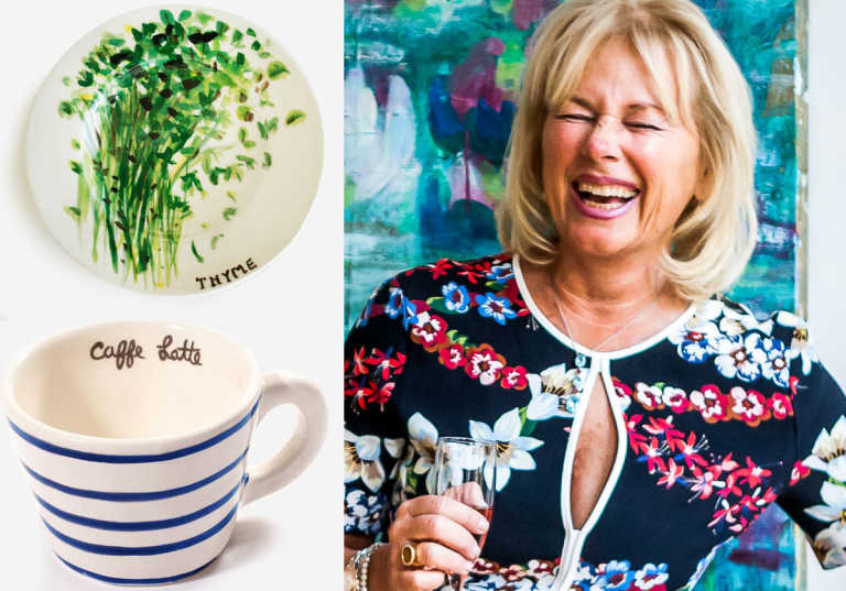 Keramikern Agneta Livijn med kopp och fat