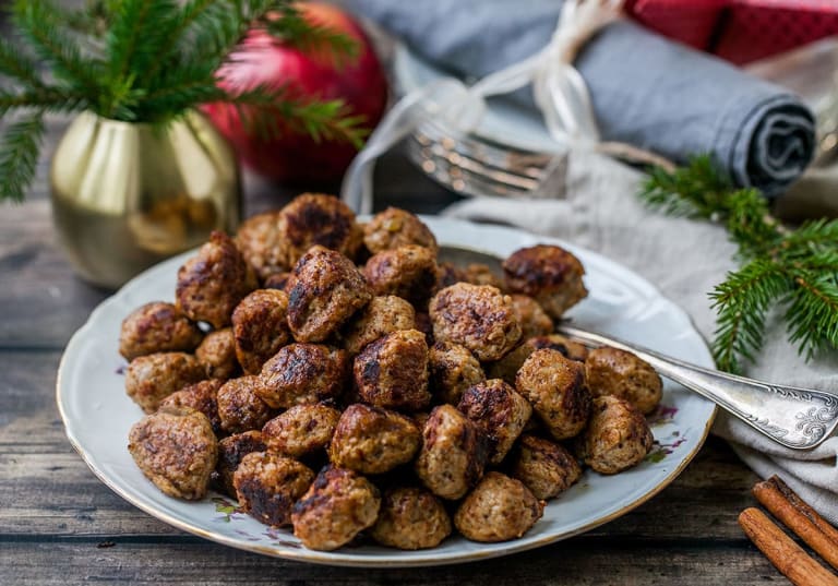 Julkryddade kycklingköttbullar