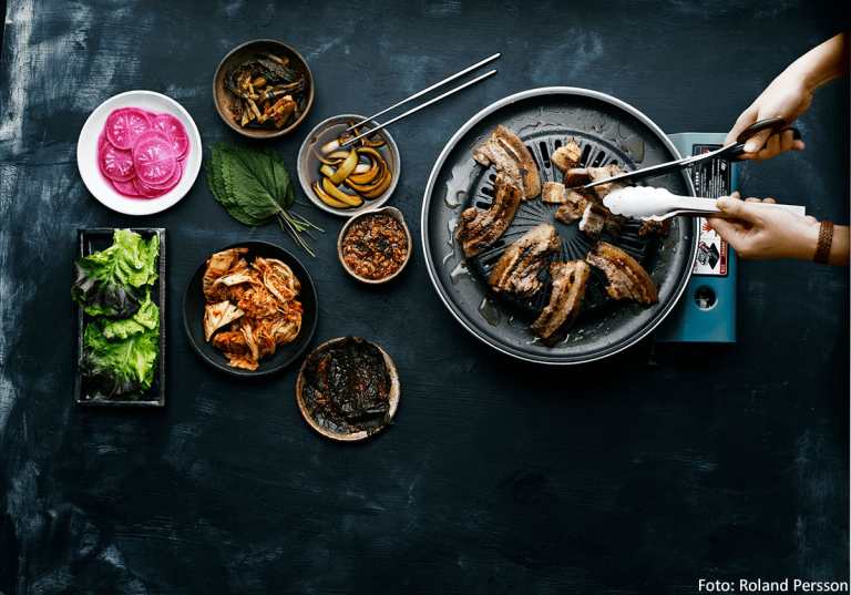Olika rätter hos Korean BBQ
