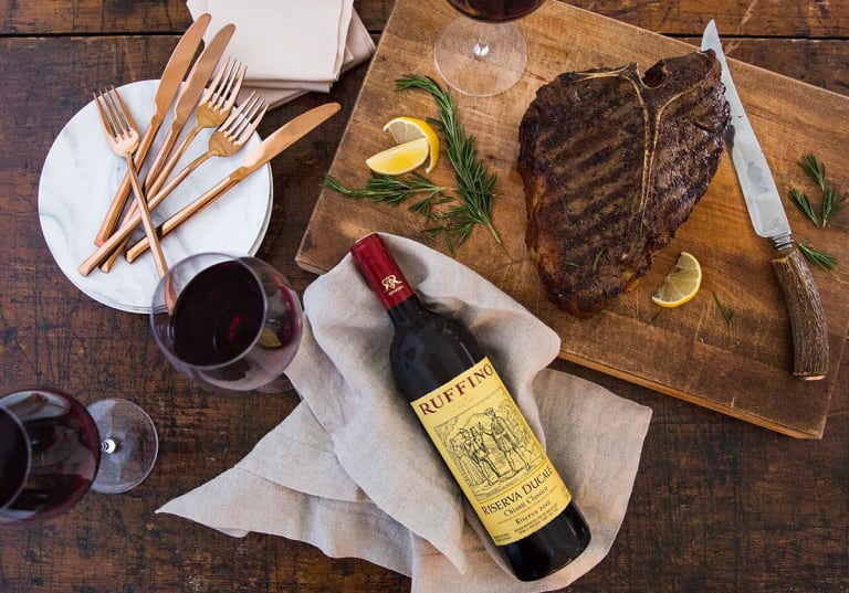 Ruffino Risera Ducale och Bistecca Fiorentina