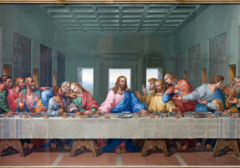 Målningen sista måltiden av Leonardo Da Vinci