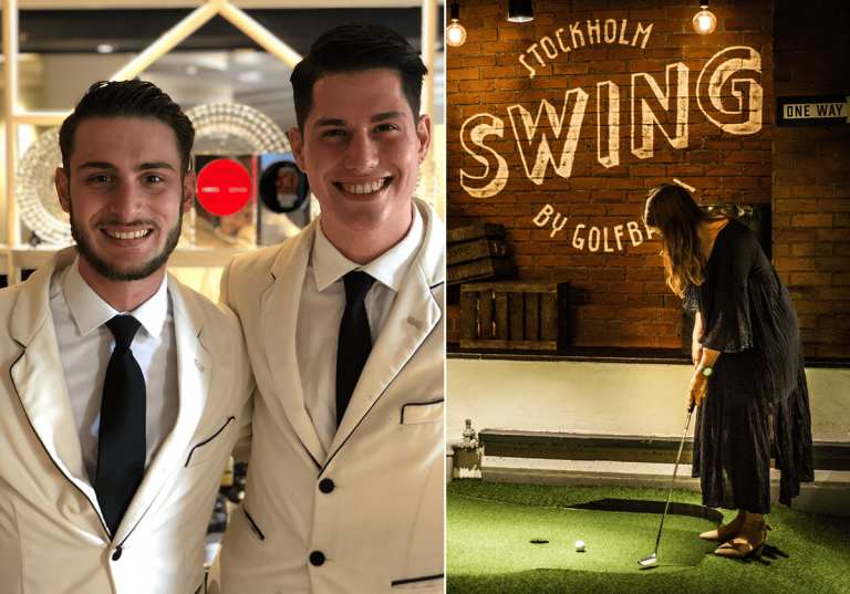 Bartendrarna Luca Cicalese och Andrea Di Chiara på Swing by Golfbaren