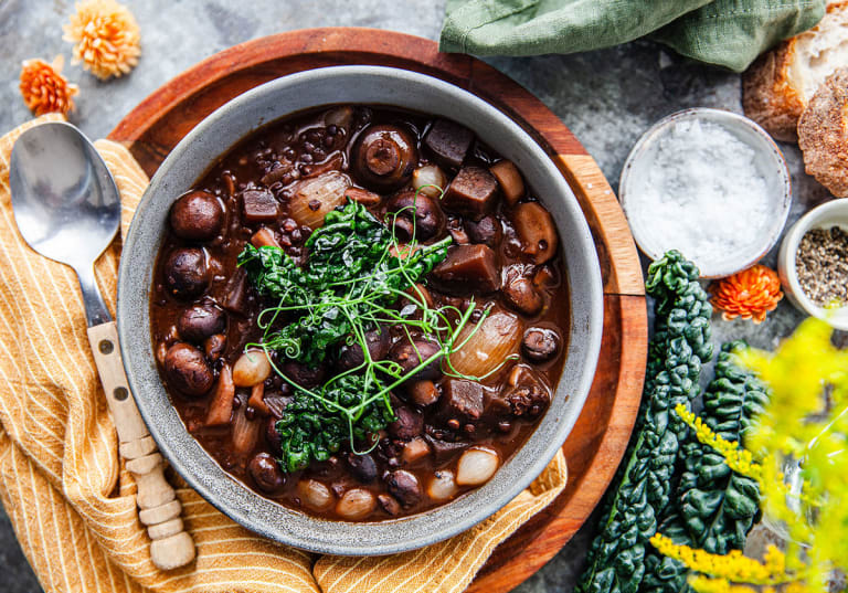 Vegansk boeuf bourguignon