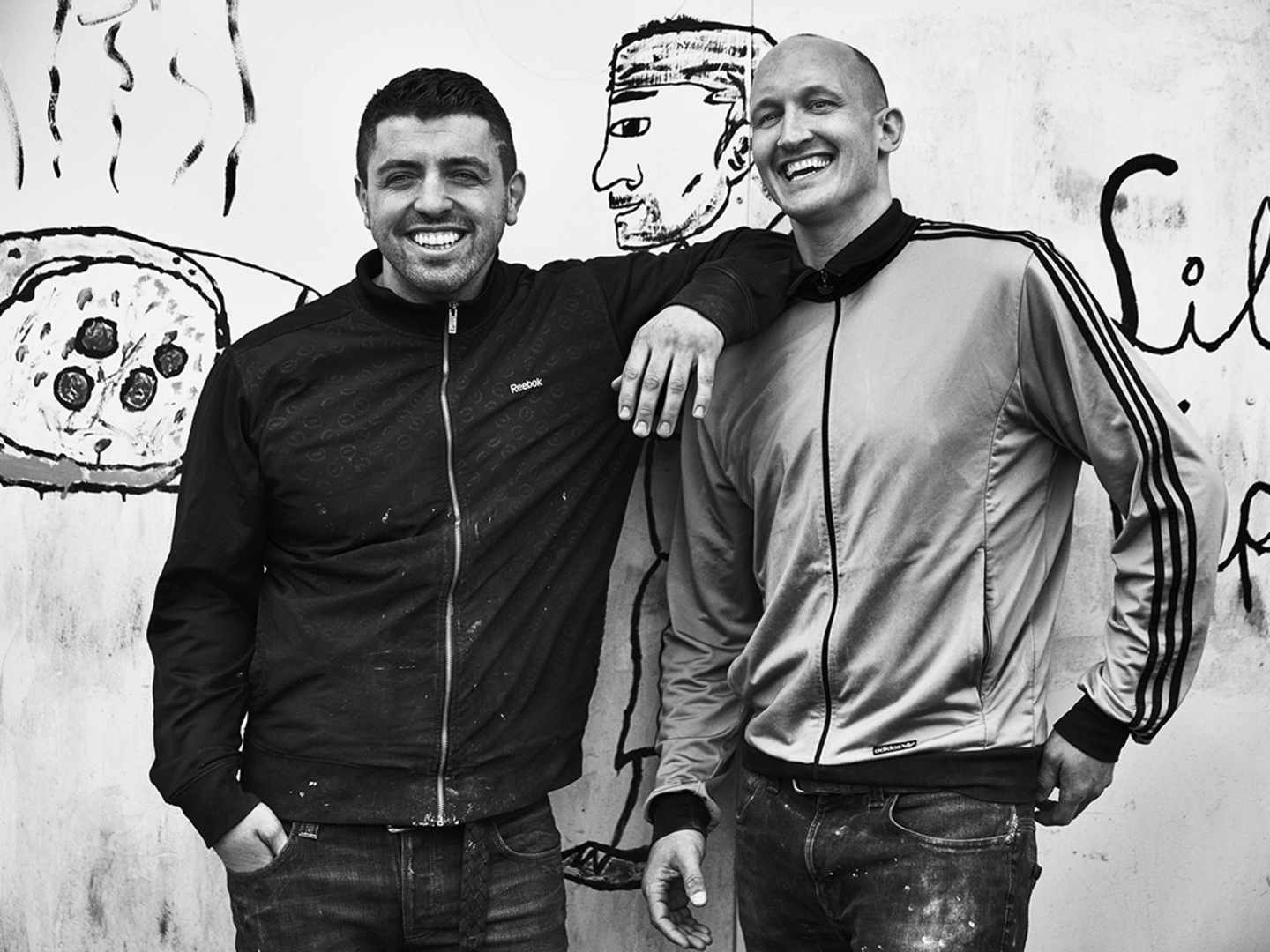 Ville Ilola och Besmir Balaj på Lilla Napoli i Falkenberg