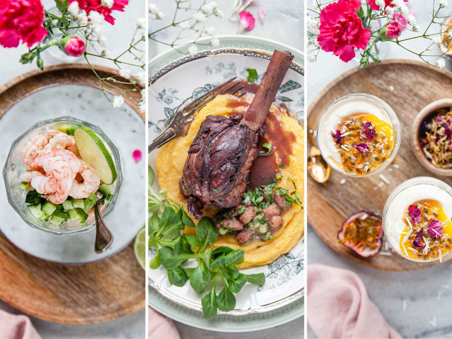 Alla hjärtans dag-middag, trerätters.