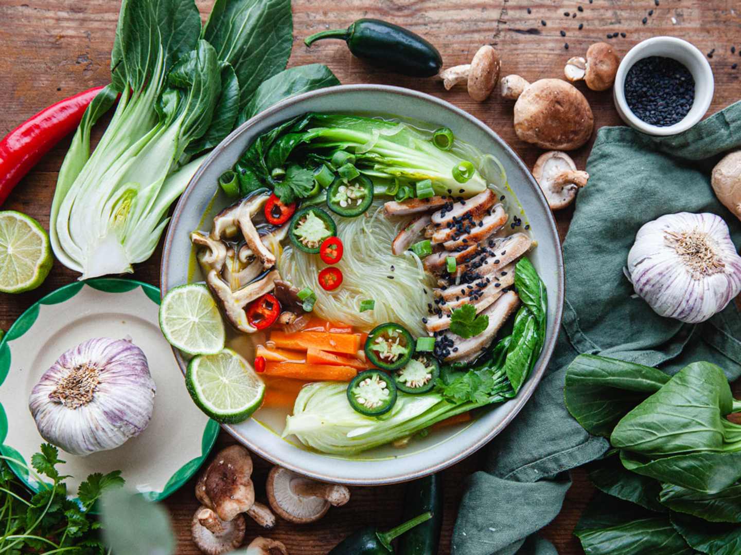 Asiatisk kycklingsoppa.