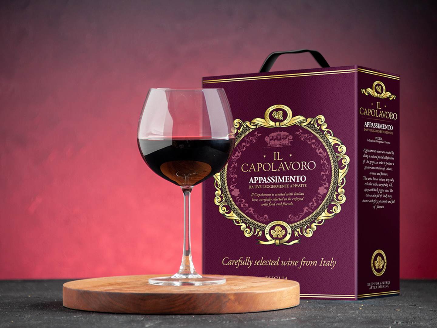 Il Capolavoro Appassimento Rosso på bag-in-box.