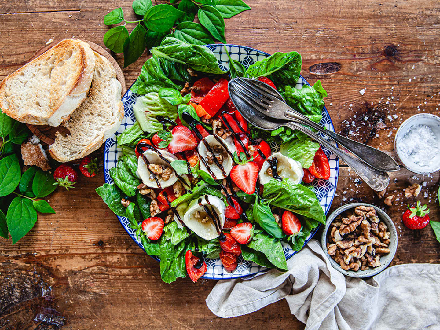 Chèvresallad med ugnsrostade grönsaker 