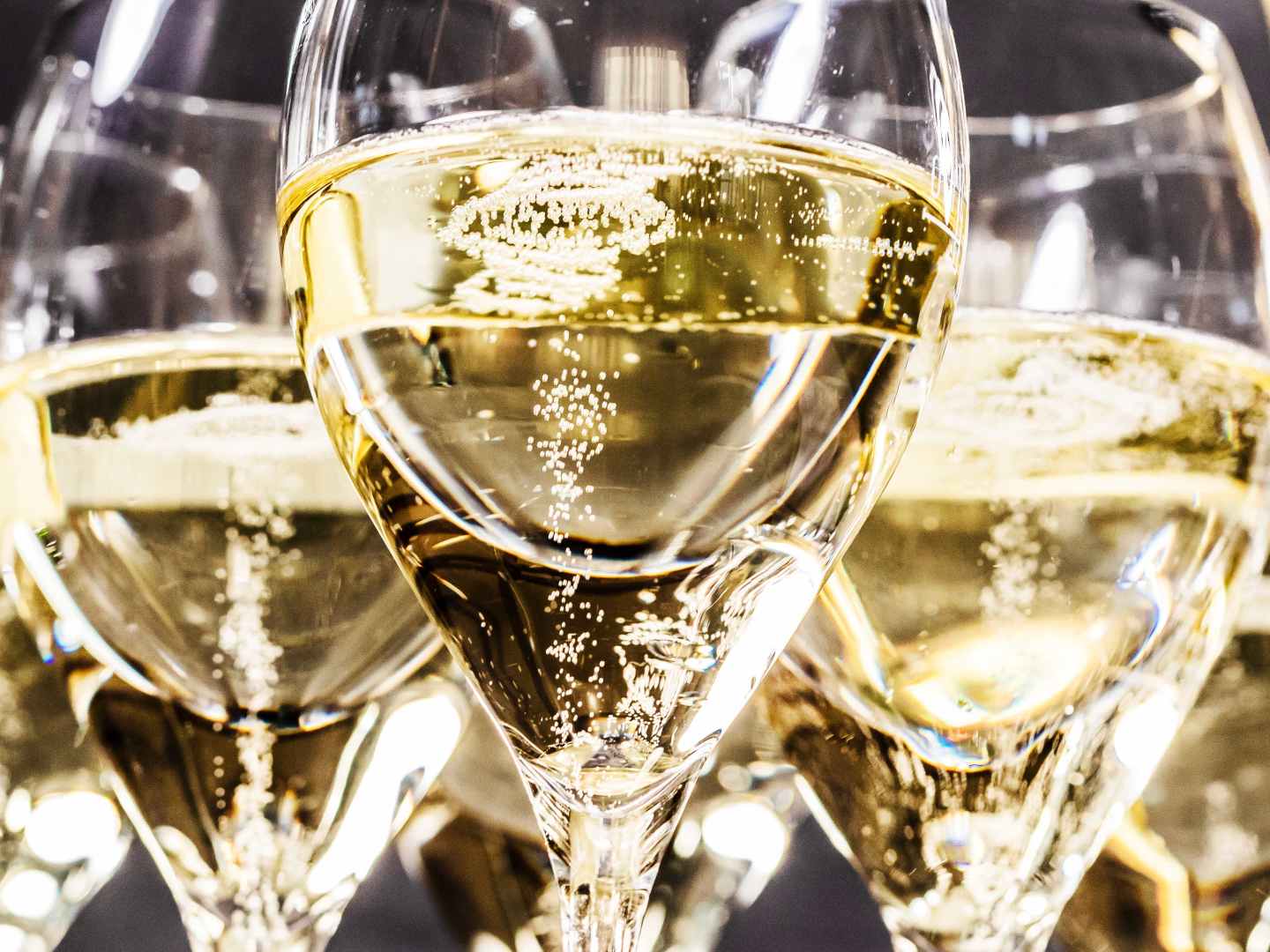 Crémant i tre glas, närbild.