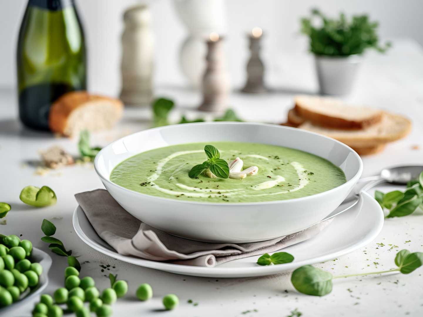 Crème Ninon - ärtsoppa med champagne.