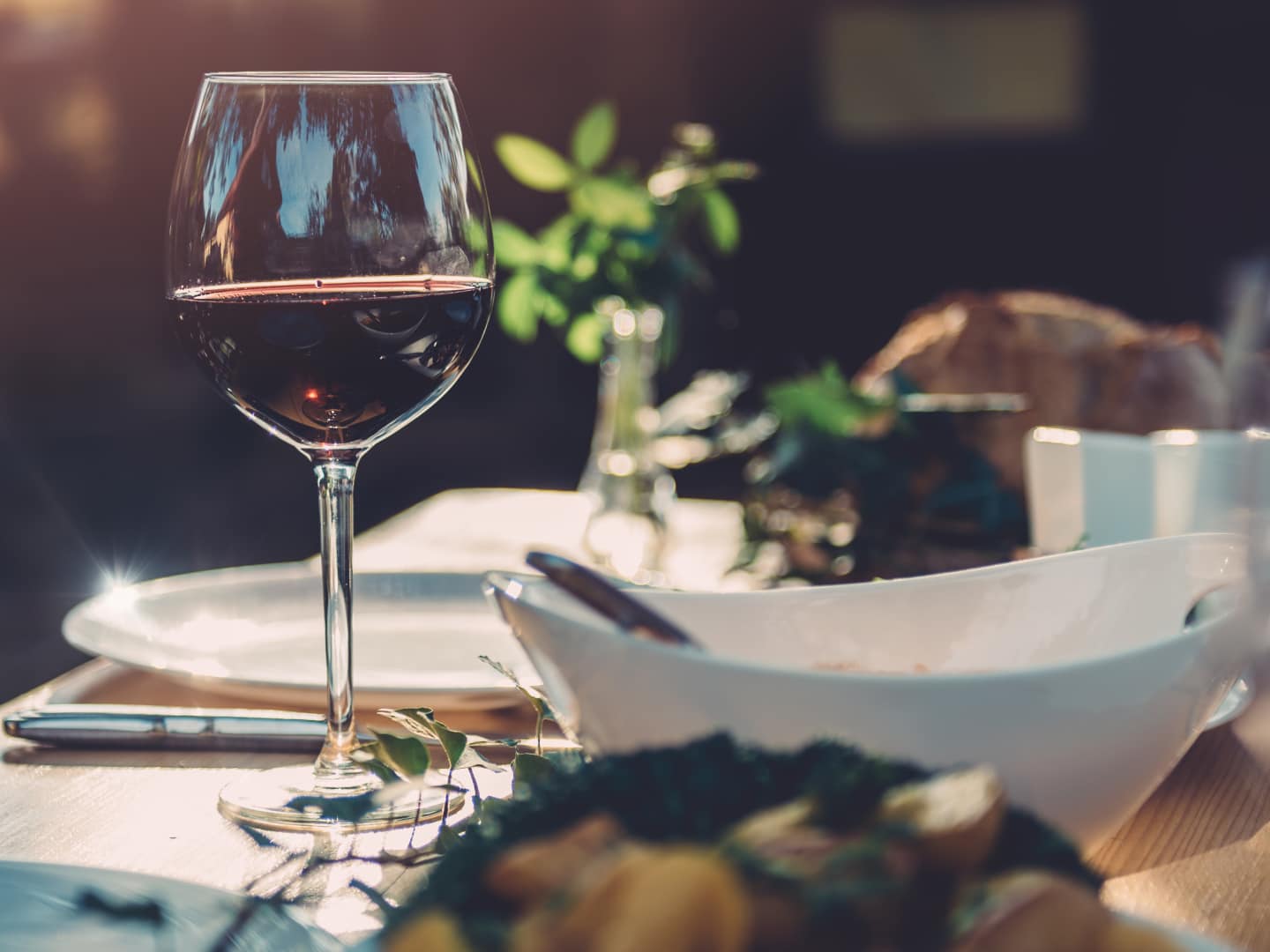 Fars dag-middag med vin.