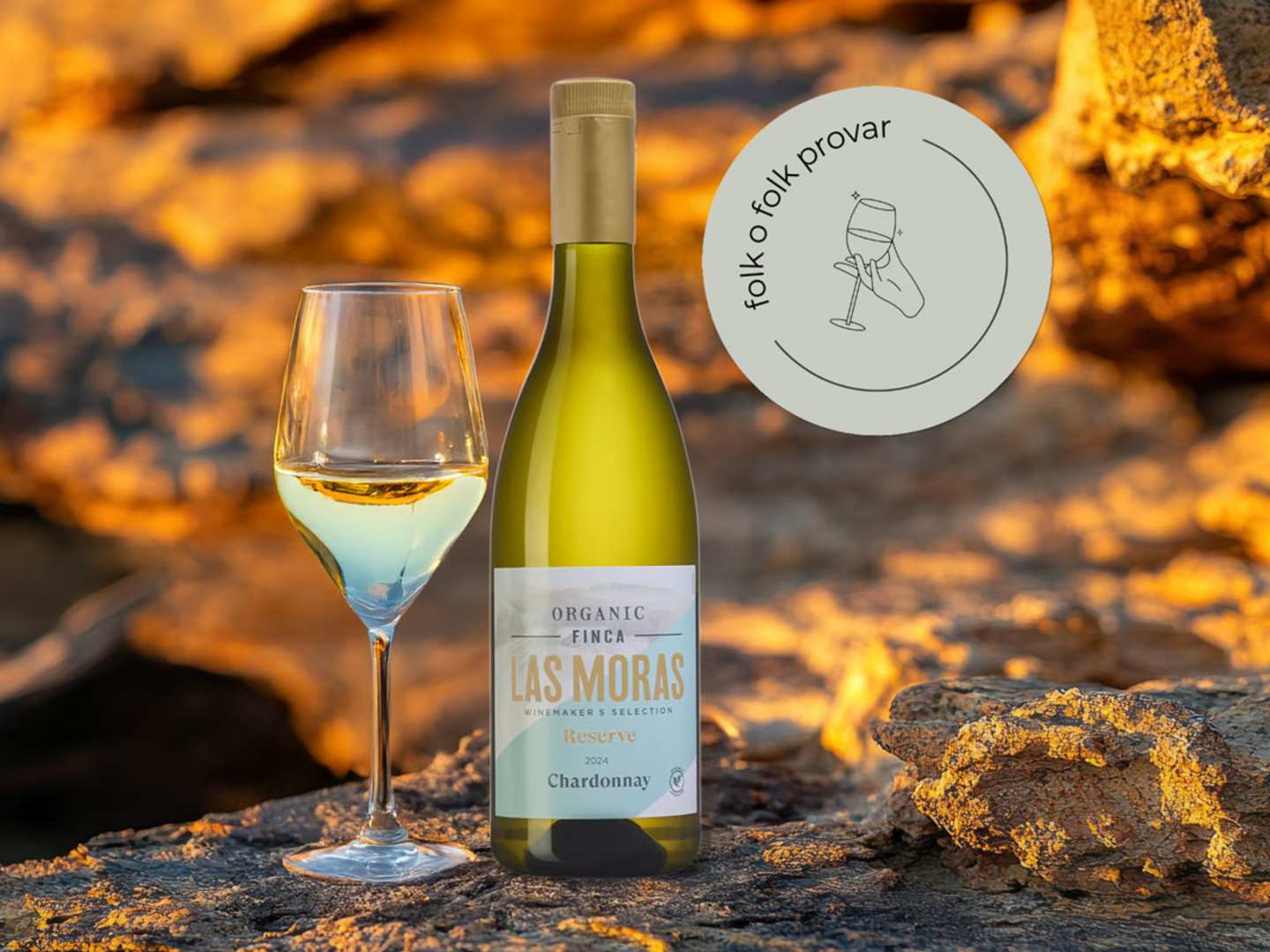 Folk o folk provar vinet Las Moras Organic Chardonnay Reserve.
