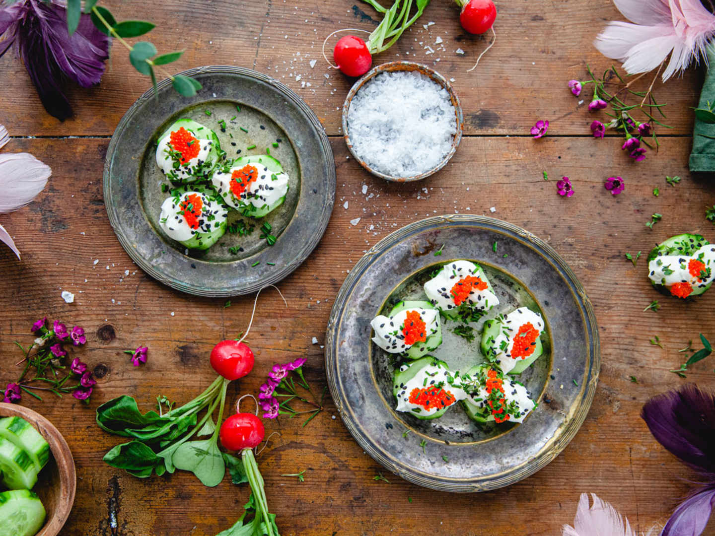 Gurksnittar med tångkaviar.