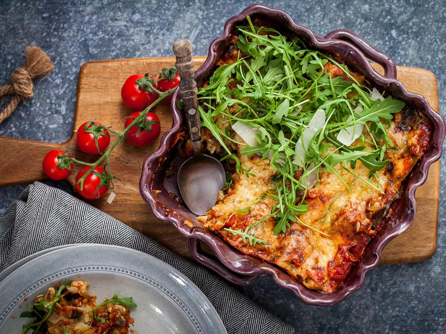 Lasagne med solroskärnor och parmesan