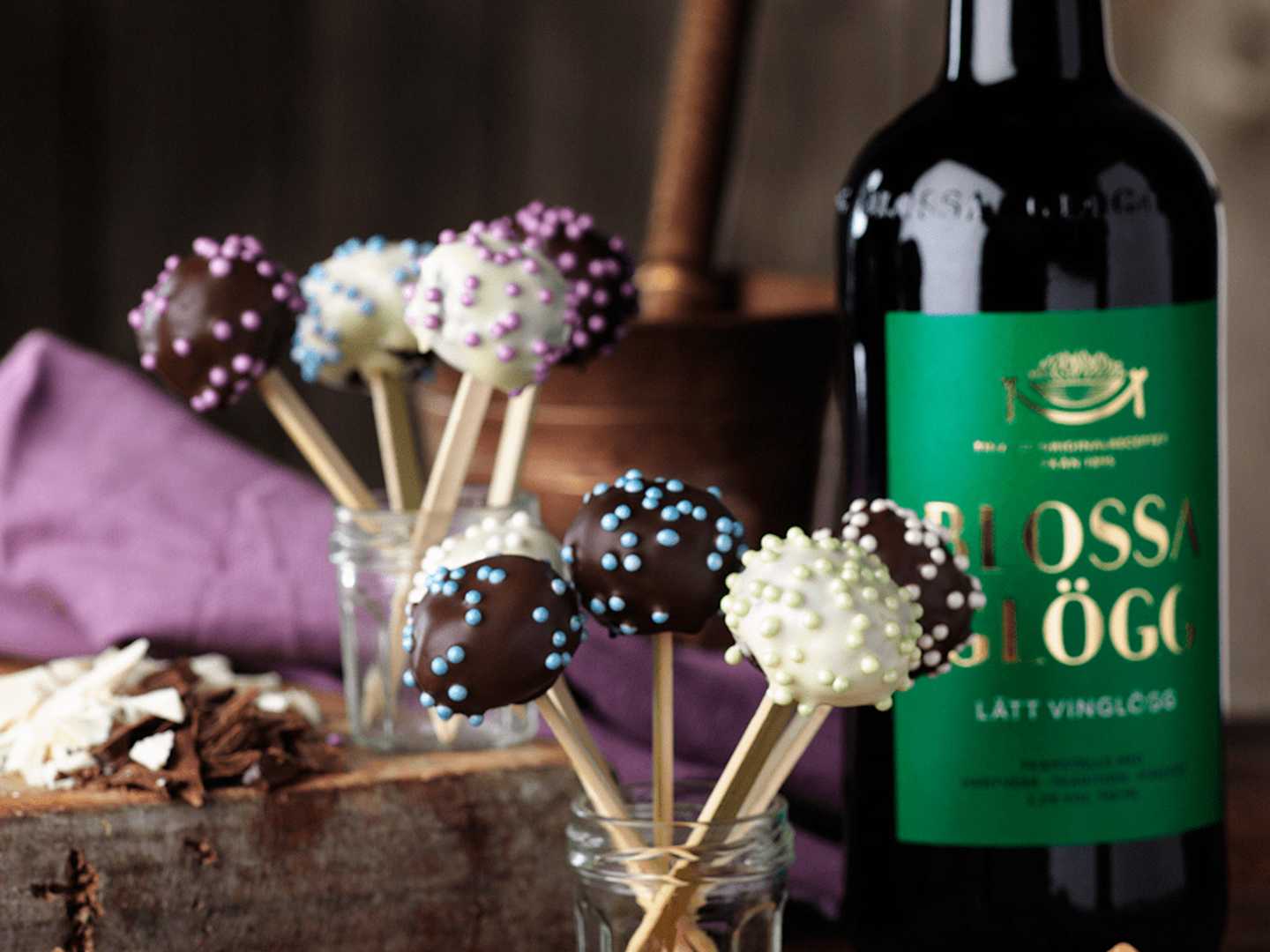 Marsipanklubbor med choklad och smak av glögg