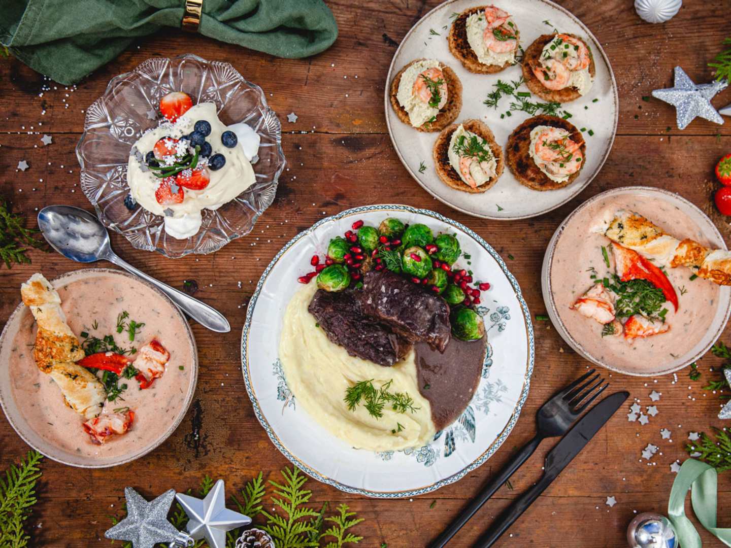Nyårsmenyn 2023 med fyra nya, festliga recept.