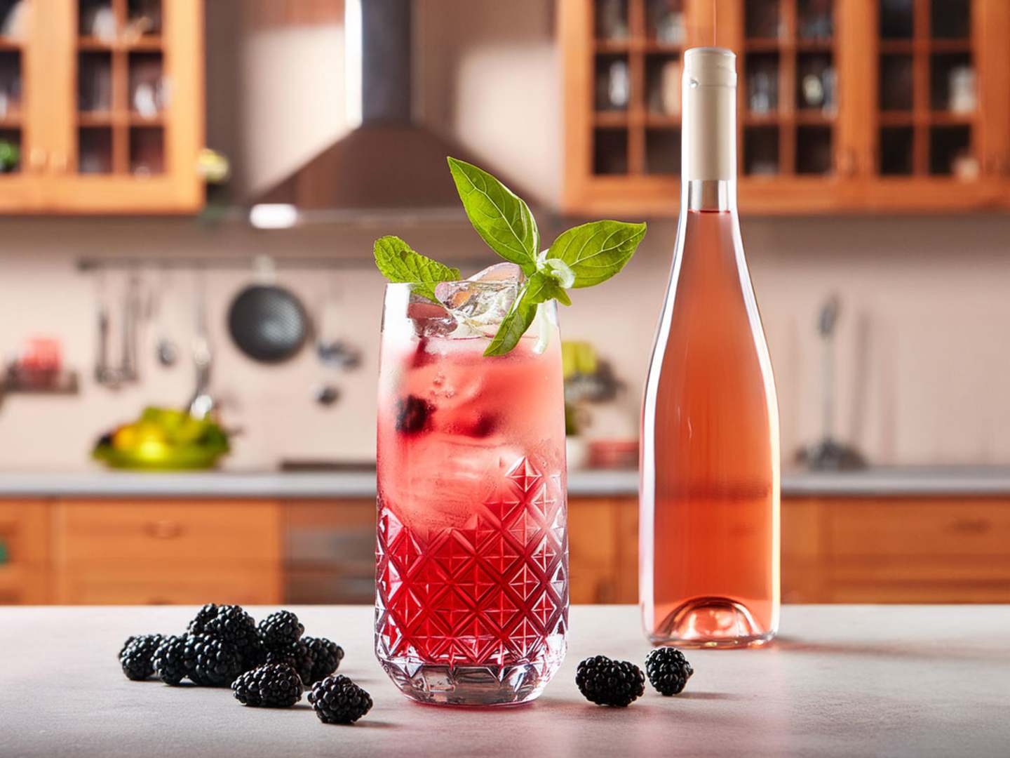 Provence cooler, drink med rosévin.