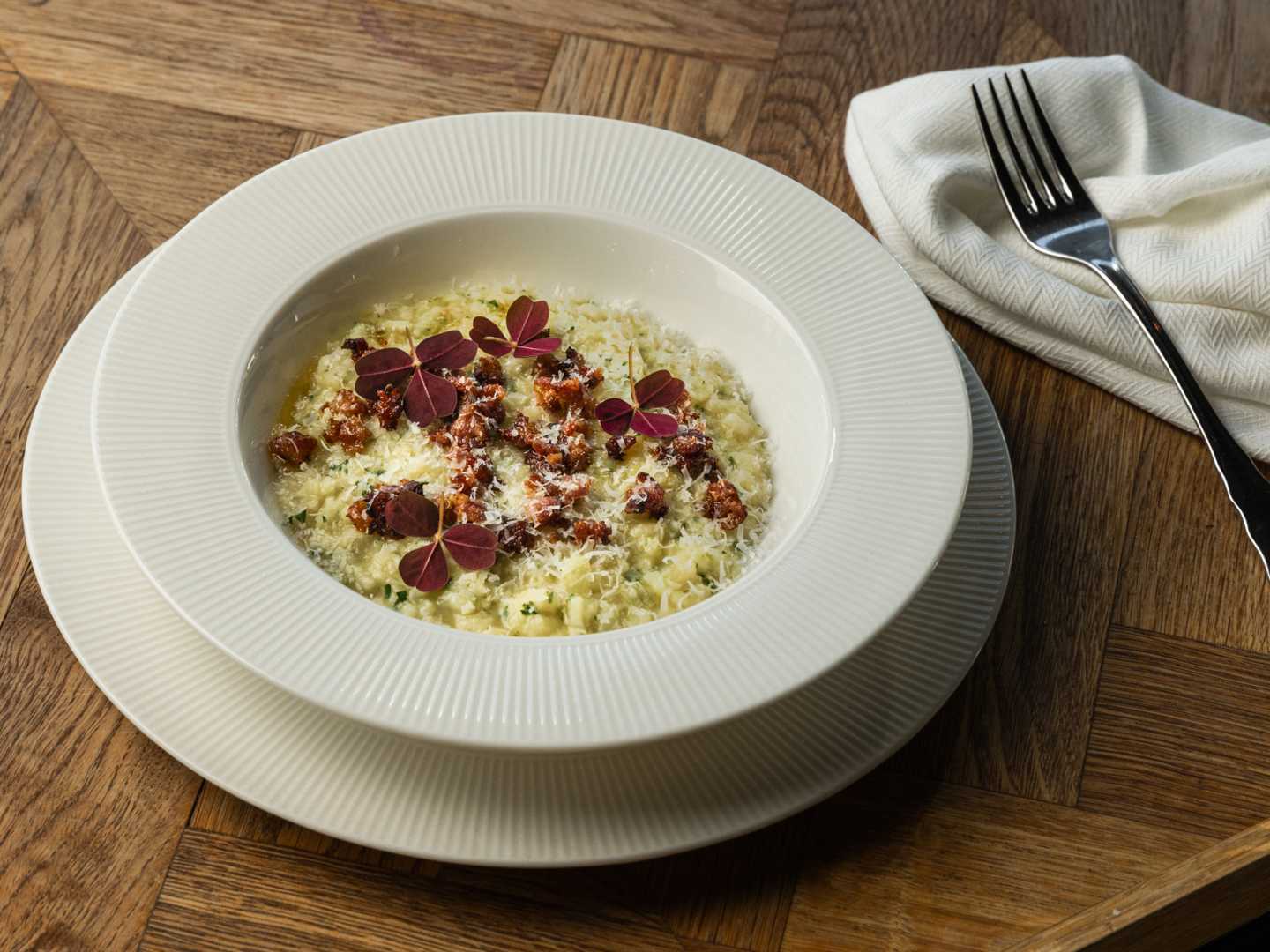Risotto med karamelliserad lök och parmesan