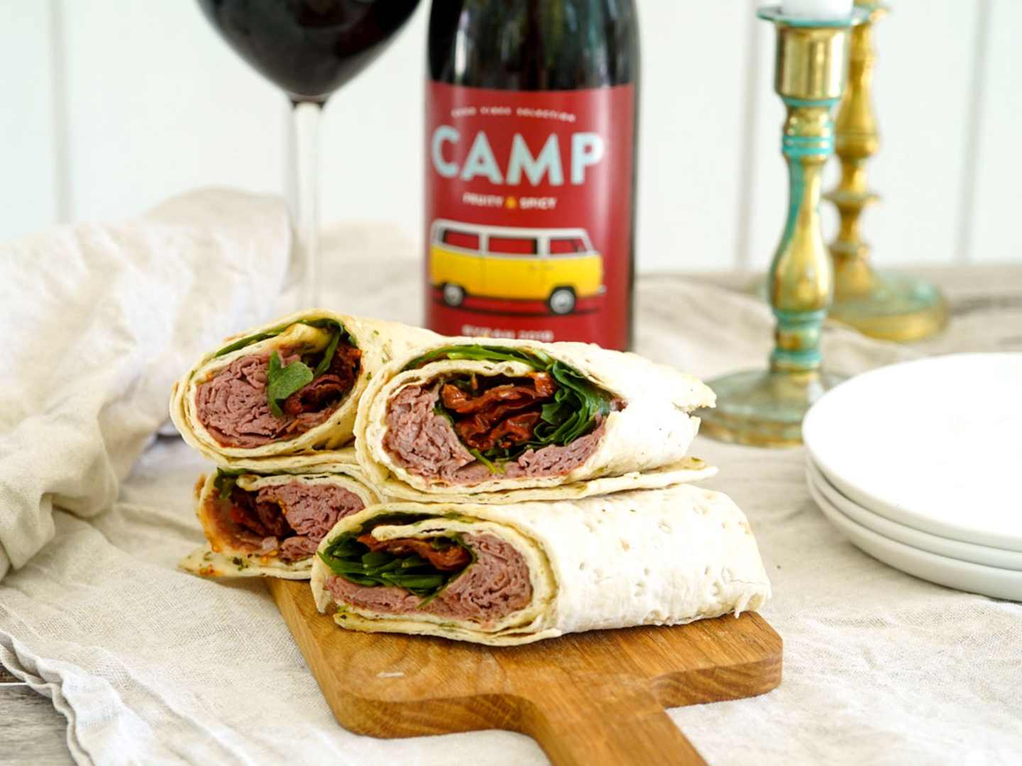 Rostbiffsrulle med CAMP Syrah.