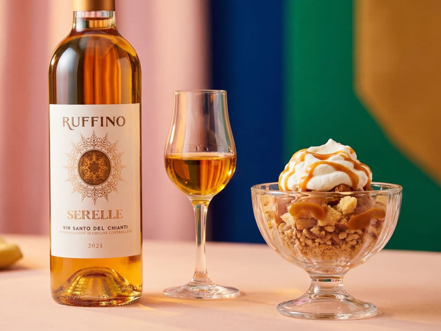 Ruffino Serelle Vin Santo med koladessert.