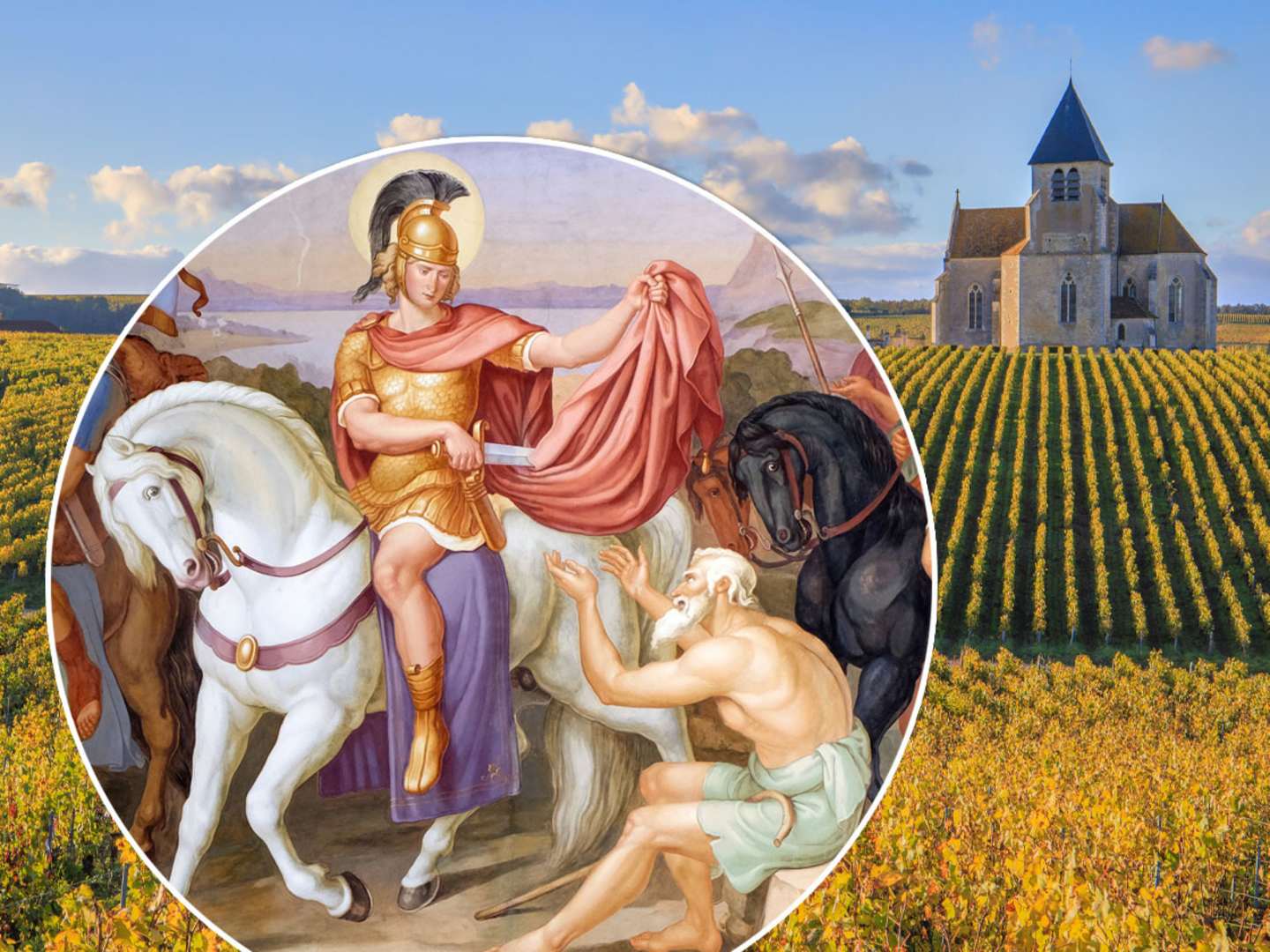 Sankt Martin och vinodlingar i Chablis.