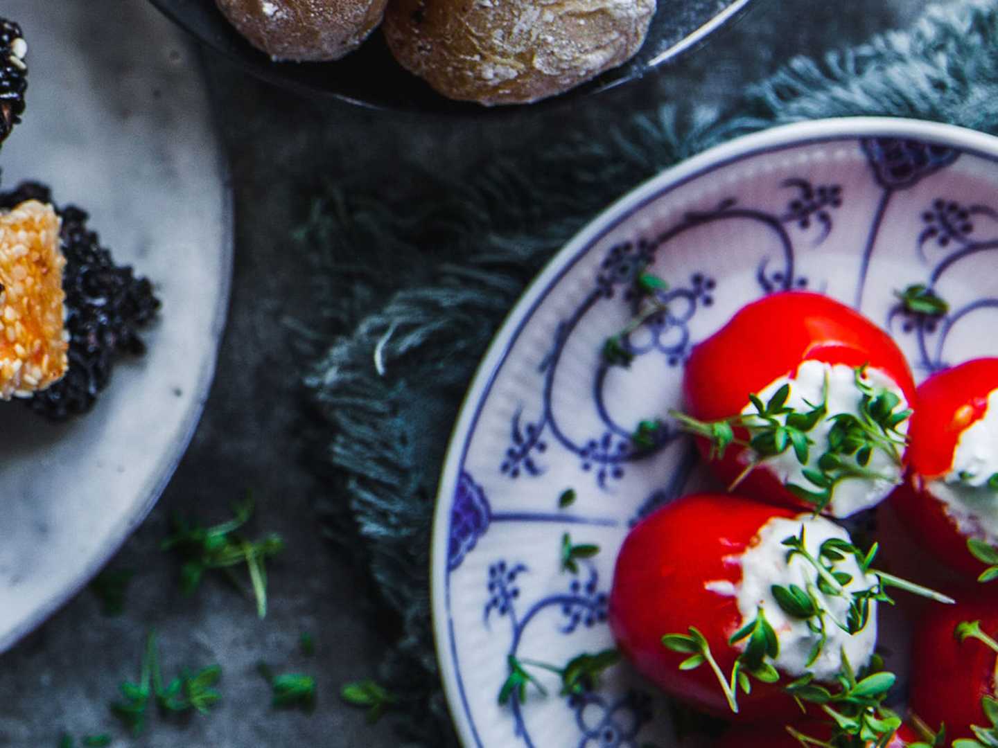 Tomater fyllda med chèvre