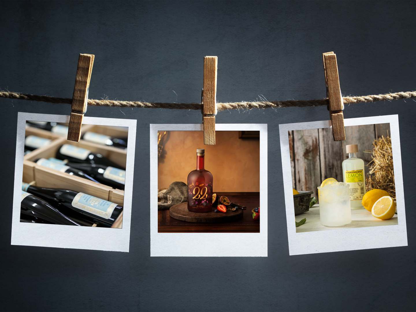 Tre trender från 2022: Robert Weil, Blossa och Koskenkorva.