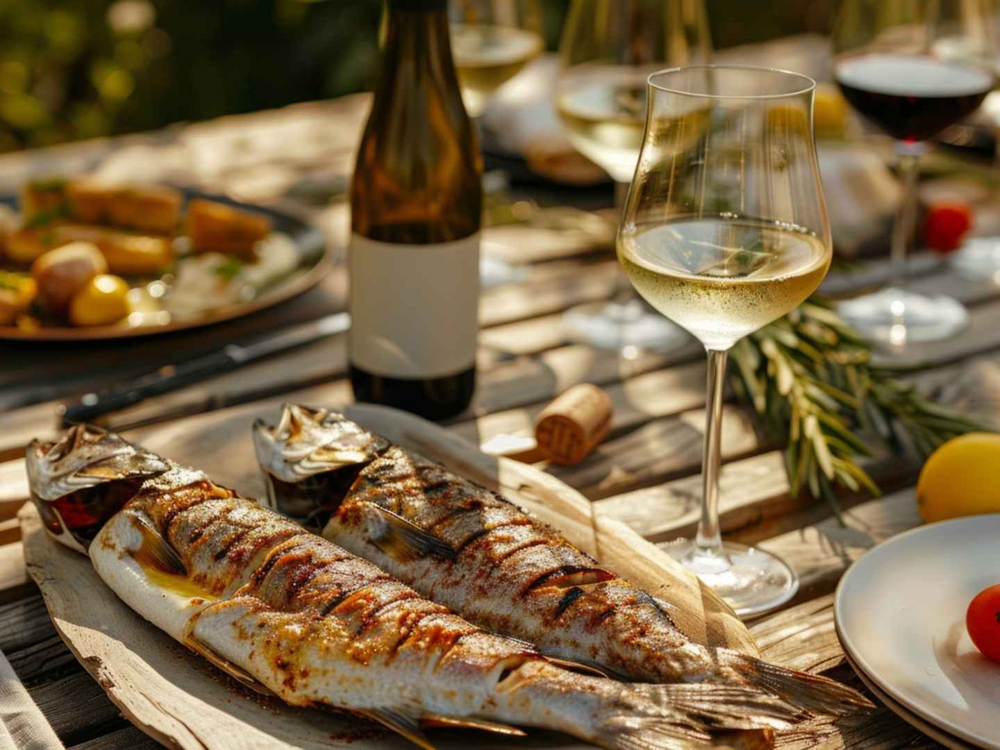 Grillad fisk med citron och örter