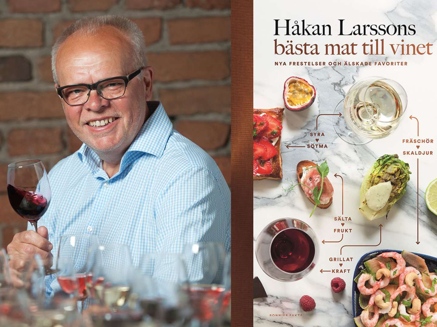 Mat- och dryckesjournalisten Håkan Larsson med sin bok