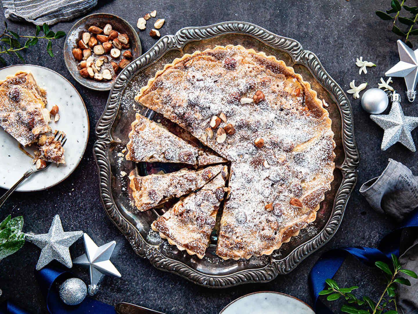 Äppeltarte med toscatäcke