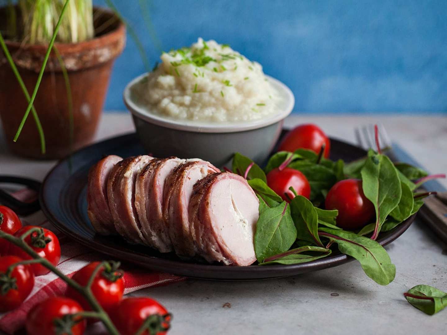 Baconlindad fläskfilé