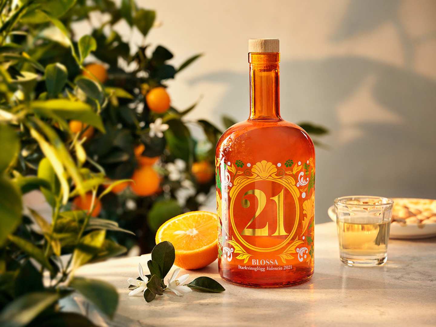 Blossa 21 med apelsin liggande